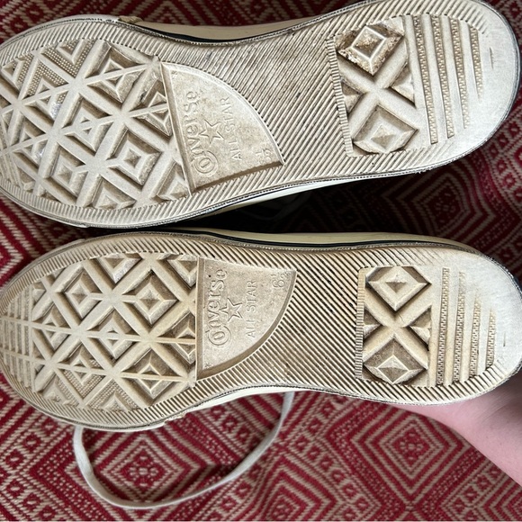 Converse Blue Floral High-Top Sneakers Size 8.5 - Picture 9 of 10